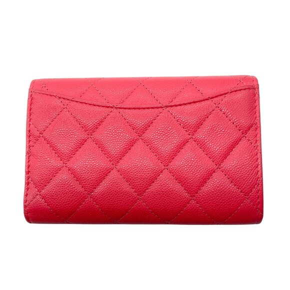 Chanel Pink Quilted Caviar Leather Timeless Wallet - Picture 5 of 16